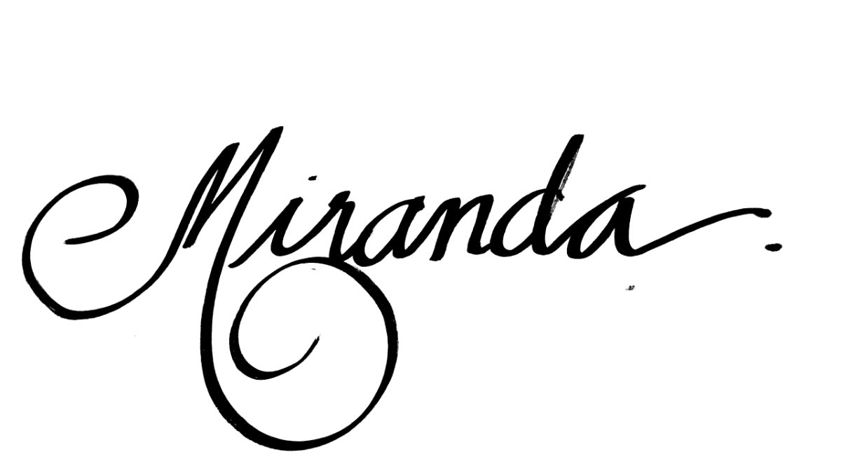 Lettering Miranda em traço fino